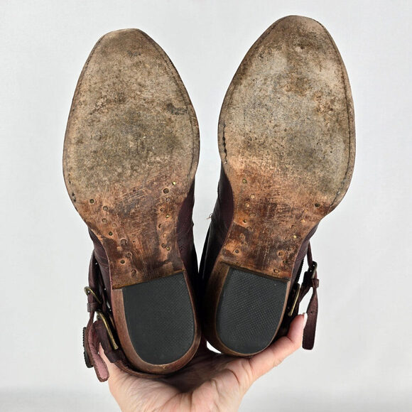 Women's Brown Leather Ankle Boots - Picture 8 of 12